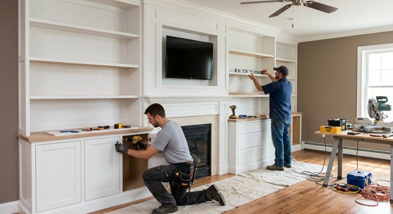 Fireplace Cabinet Installation in Charlotte, NC